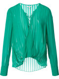 lace-up neck blouse