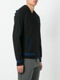 contrast trim zip hoodie