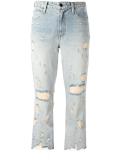 distressed cropped jeans