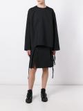 slash detail knee length skirt