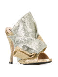 metallic glittery mules