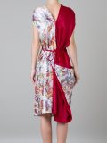 contrast print dress