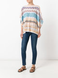 zig-zag knitted poncho jumper
