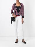 patterned round neck cardigan