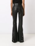 leather flared trousers