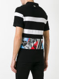 multi-print polo top