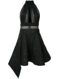 halterneck flared dress