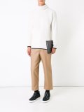 waffle knit contrast trim jumper