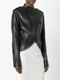 military-style leather jacket