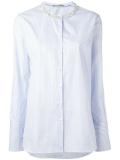 embellished neck striped shirt