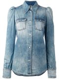 puff sleeve denim shirt