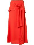 tie-front midi skirt
