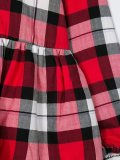 ruffled collar check blouse