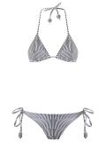 striped triangle bikini set