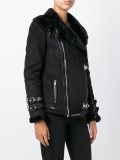 faux shearling biker jacket