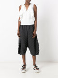 textured cropped trousers