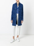 scalloped cuffs midi coat