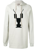 printed long hoodie