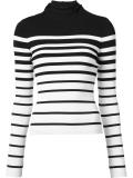 high neck striped sweater