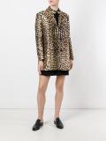 leopard print midi coat