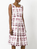 pleated flared dress