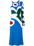 asymmetric intarsia knit dress