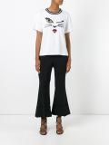 'cat wink' motif T-shirt