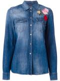 floral embroidery denim shirt