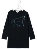 denim horse detail dress