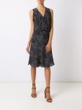 v neck printed dress