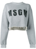 logo print cropped sweatshirt