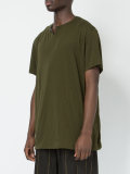 slit neck T-shirt