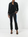 appliqué stripe flared trousers