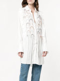 pleated bow shirt dress