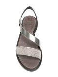 metallic flat sandals