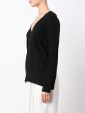 open back V-neck blouse