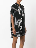geometric print shirt dress