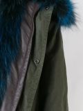 raccoon fur-trimmed midi parka