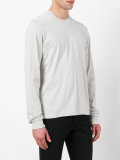 ribbed trim long sleeve top
