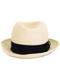 Grosgrain trim straw hat 