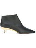 angled heel ankle boots