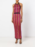 striped contrast trim dress