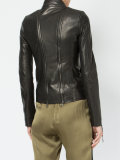 zip detail leather jacket