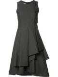 pleated trim flared dress 