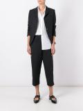 striped cropped tapered trousers