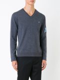v neck fine knit jumper