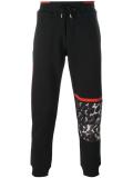 leopard print panel track pants
