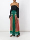 pleated sheer long skirt