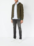 suede hooded jacket