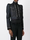 embroidered cropped denim jacket